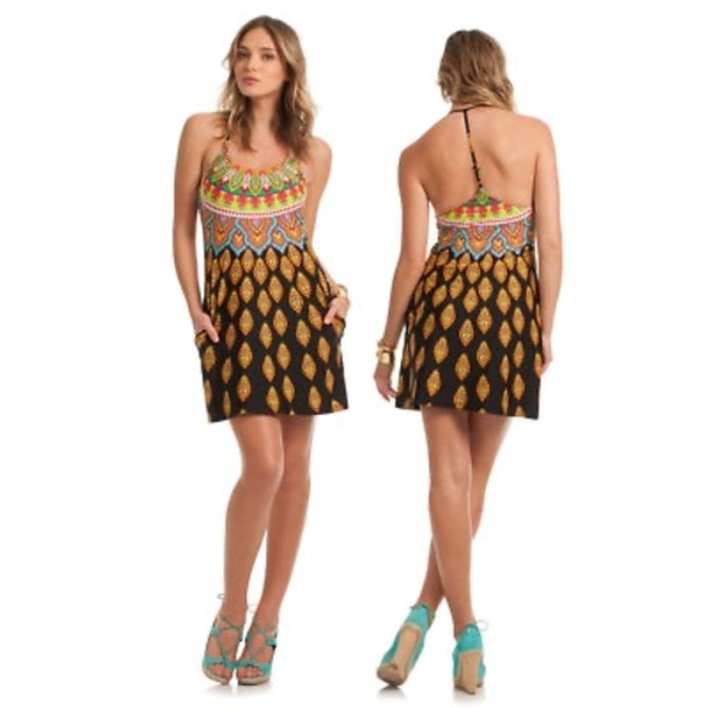 NWT Trina Turk Swim & Spa Multi Color Paisley Halter Dress Pockets TT6AG30 TP